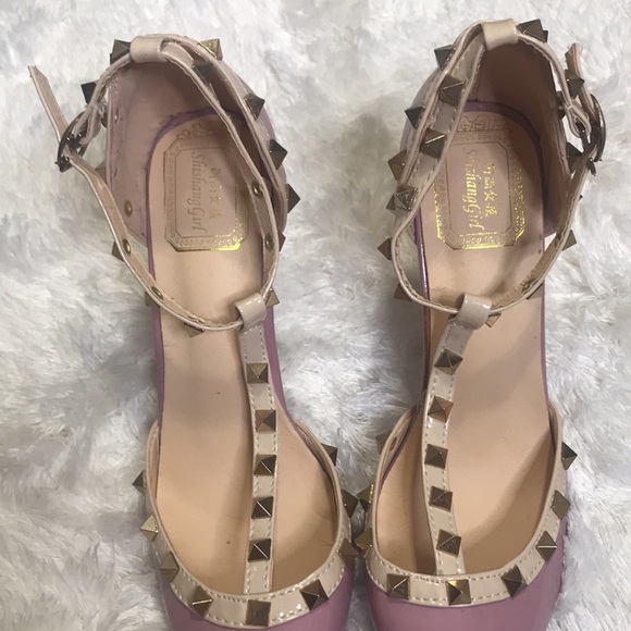 Shishang Girl Studded pink pumps - Picture 6 of 7